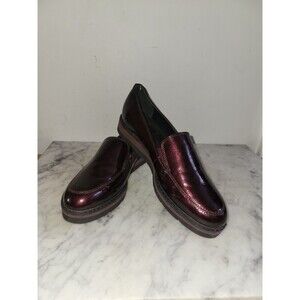White Mountain 8 Tatum Vino metallic dark red, burgandy patent  loafers